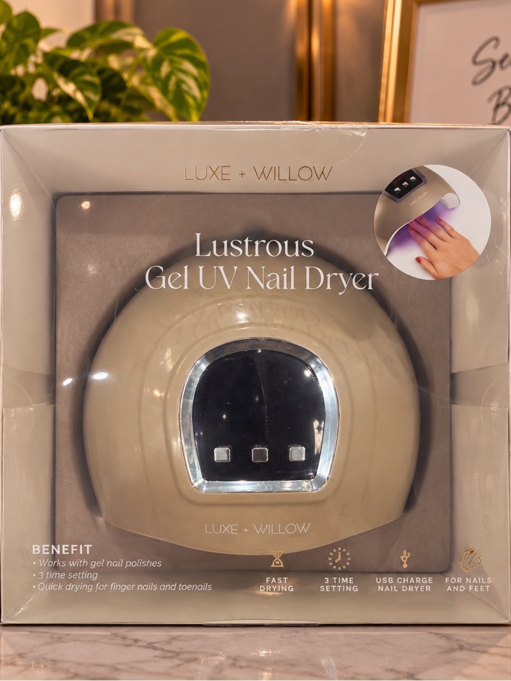 Luxe + Willow Lustrous Gel UV Nail Dryer Lamp โ 30/60/90 Sec โ Hands & Feet
